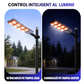Lampă Solară Stradală Tehnologie COB LED 3000W – Senzor, Telecomandă, IP66