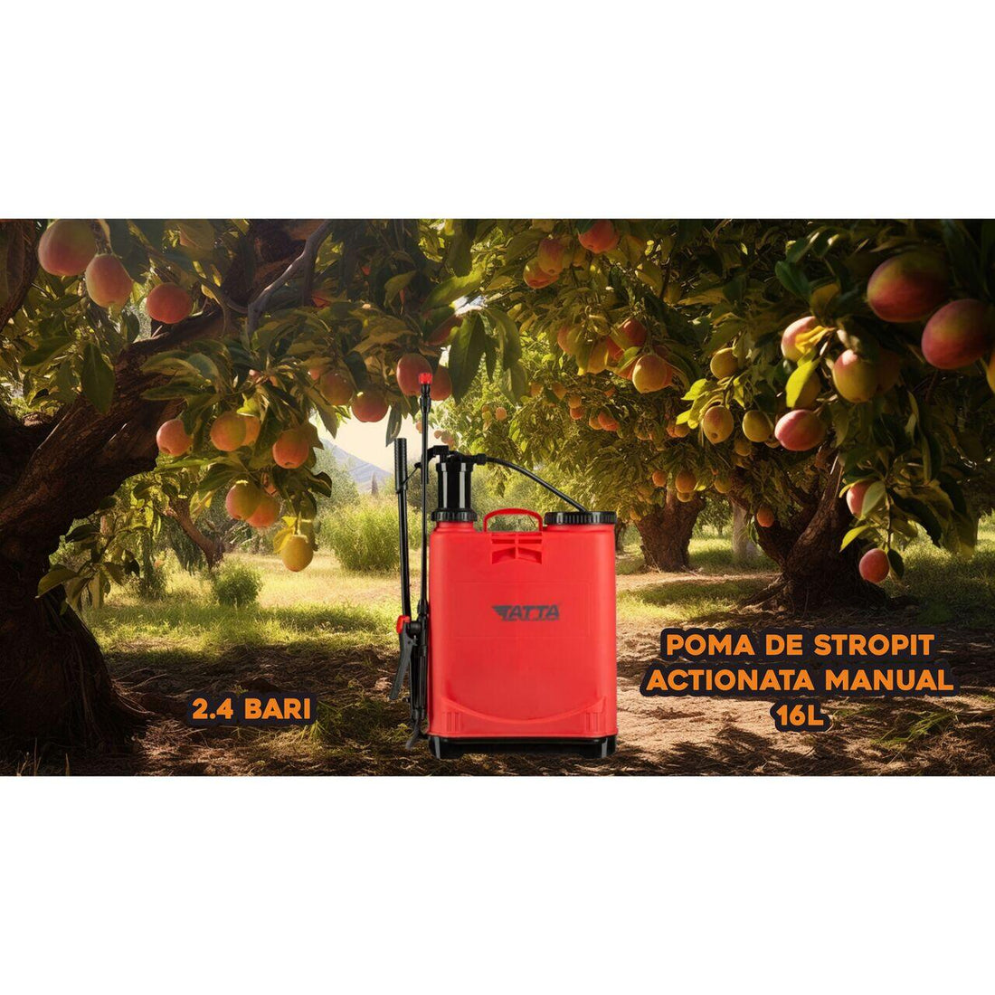 Pompa pentru stropit (vermorel) Tatta TP-181M, actionare manuala, 2.4 bari, 16 l