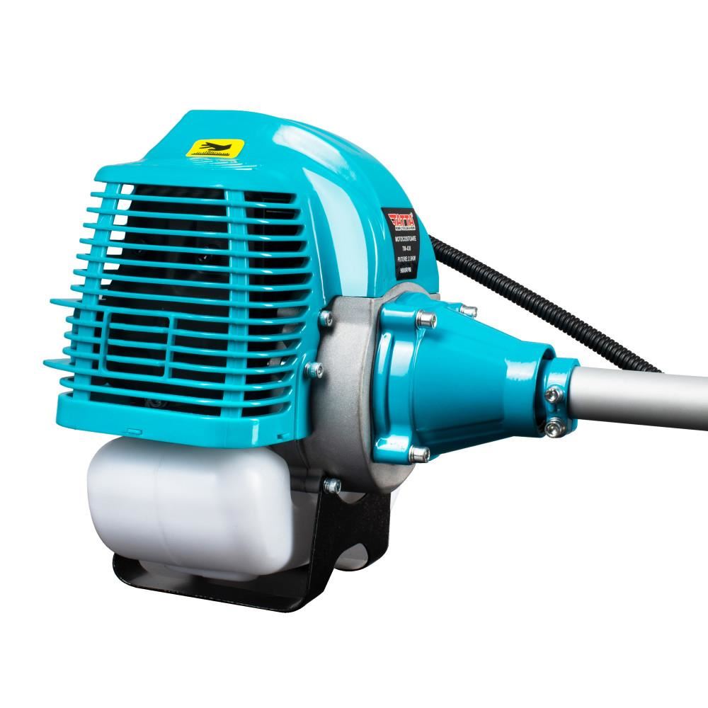 Motocoasa Tatta TM430, 43 cc, 3.4 CP, Turatie motor in sarcina 9000 RPM, Turatie la relanti 3000 RPM, rezervor 1200 ml, 1500 mm