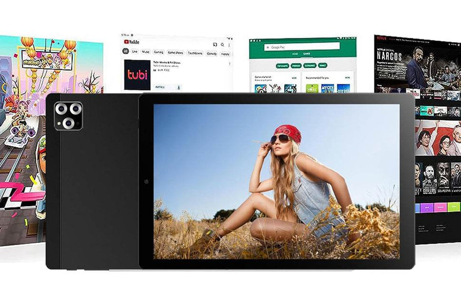 Tableta 10 inch, Android 12, 4GB RAM+64GB ROM, procesor 8-core, Dual SIM, slot SD CARD, WiFi, Bluetooth, Camera dubla, Baterie de 6000mAh - Specializat.ro