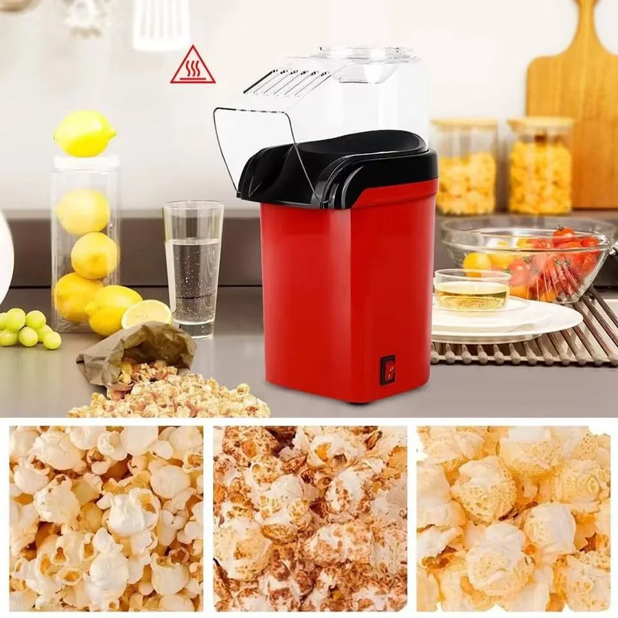 Aparat de facut popcorn cu aer cald, 1200W, fara ulei, preparare rapida si sanatoasa, design compact