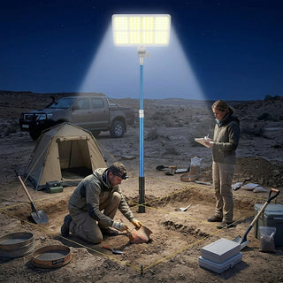 Proiector LED Camping, 47W 4558lm, Waterproof, Suport Telescopic 4,5m, Alimentare 12V, Telecomandă, Geantă Transport