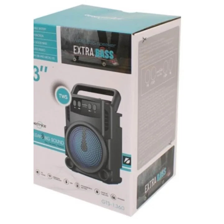 Boxa portabila GTS 1360 cu led RGB cu maner transport