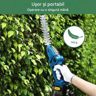 Mașină de Tuns Gard Viu Fără Fir 2 în 1 cu 2 Baterii 48V – Lamă 55cm
