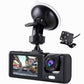 Camera auto tripla de bord Full HD 1080P, 3 Lentile, IPS Display 2", Inregistrare Dubla, Loop Recording, G-sensor