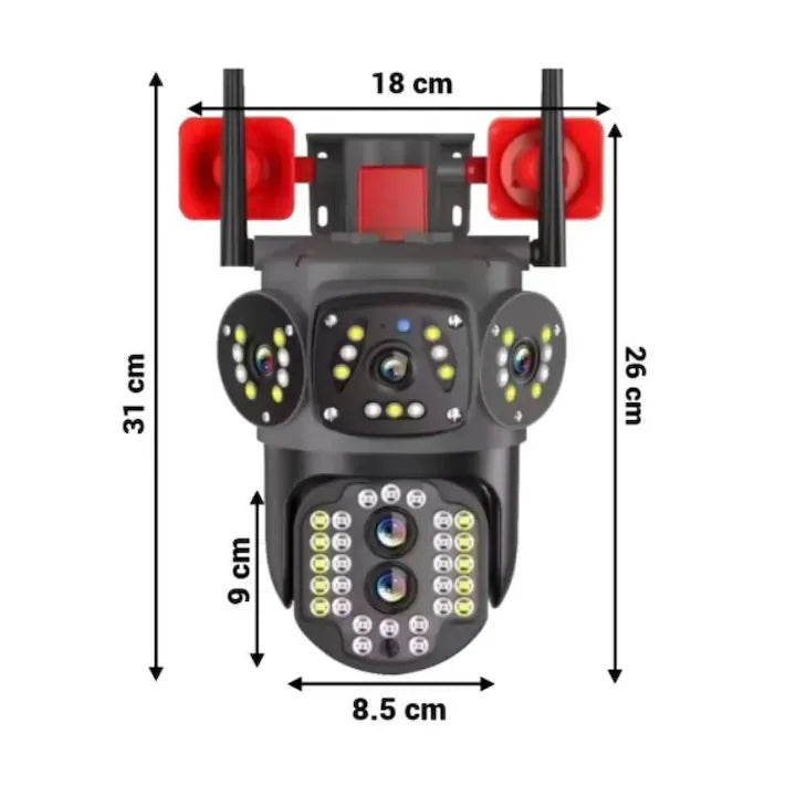 Camera tripla cu 2 Alarme, 4G