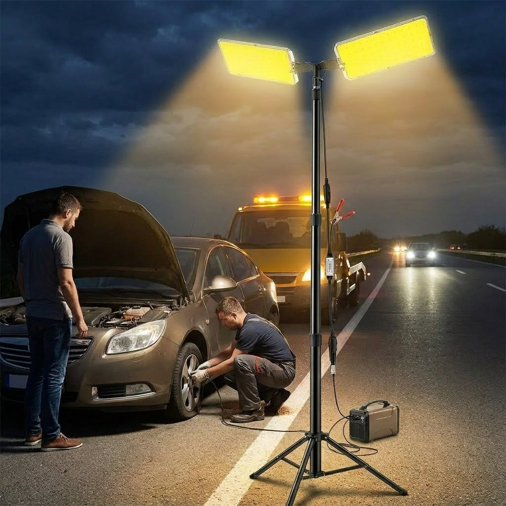 Proiector LED Camping 94W 9116lm cu Braț Telescopic 5m – Kit Nocturna