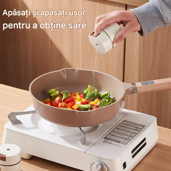 Set 6 Recipiente Condimente cu Suport Magnetic Inox – Organizator Bucătărie