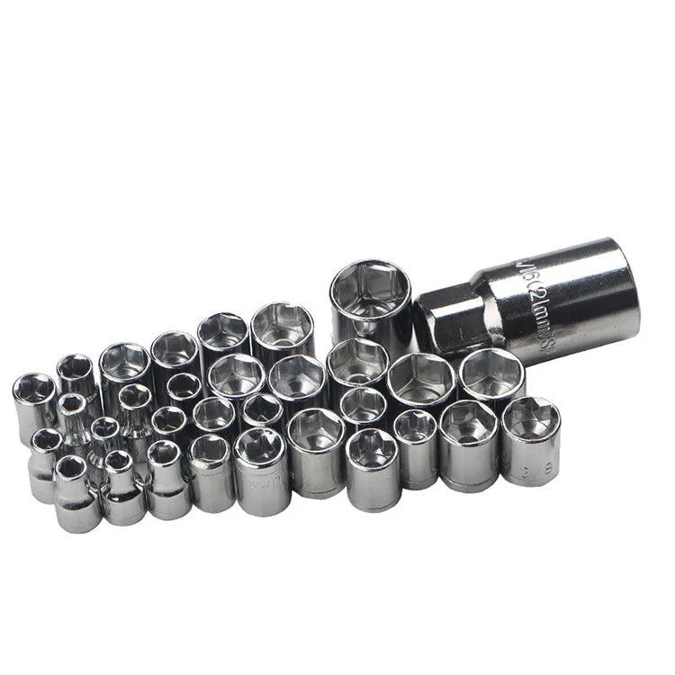 Pistol Insurubat Impact, valiza de transport, 2 x acumulatori de 48V, 40 accesorii albastru, si trusa de chei tubulare cu clichet portatil, 40 piese