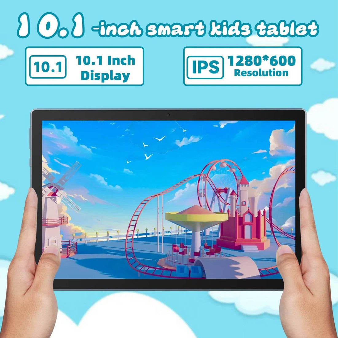 Tableta Android 10 Inch, 12GB RAM, 128GB ROM, Wifi, Bluetooth, Husa Protectie Anti Shock, Pentru Copii - Specializat.ro