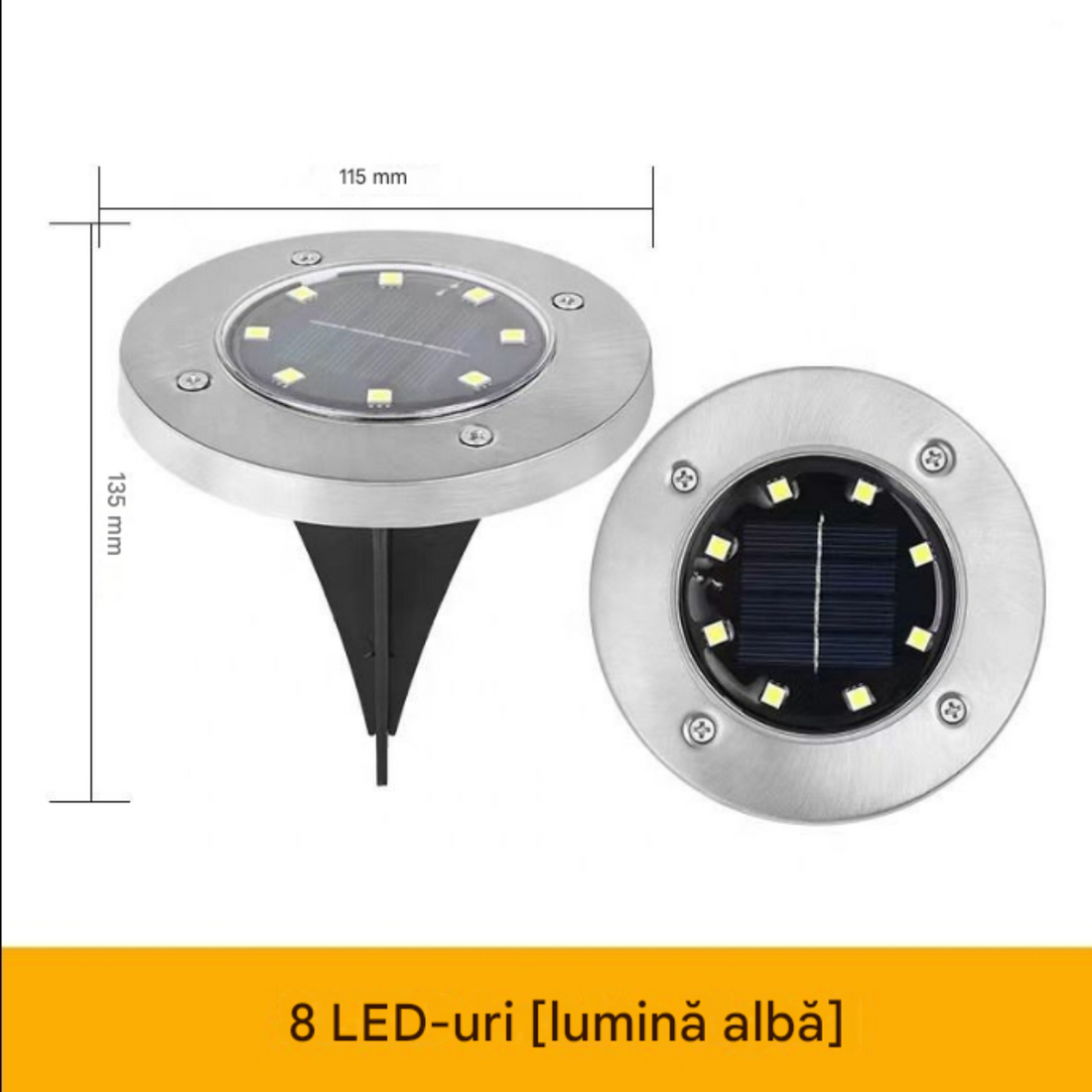 Lămpi Solare LED pentru Grădină – Set 4 Bucăți, Lumină Caldă (Warm White), IP65, Încărcare Solară