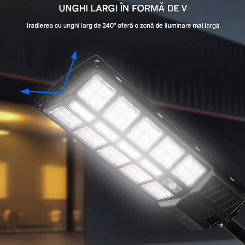 Lampă Solară LED Exterior 7700LM – 720 LED, Telecomandă, 3 Moduri, Impermeabilă