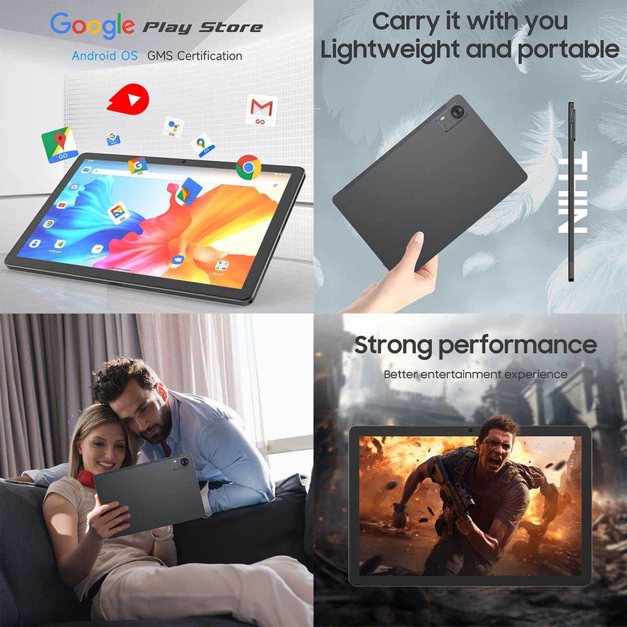 Tableta Android 10.1 inch, 12GB RAM, 128GB ROM,Procesor 8 Nuclee, Slot SIM Card, Husa, Tastatura cu carcasa, Stilou - Specializat.ro