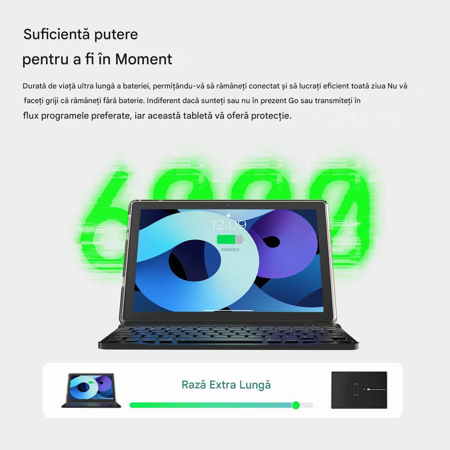 Tableta Android 10.1 inch, 18GB RAM, 128GB ROM, WiFi, cu Tastatura, Mouse, Carcasa de Protectie si Stilou - Specializat.ro