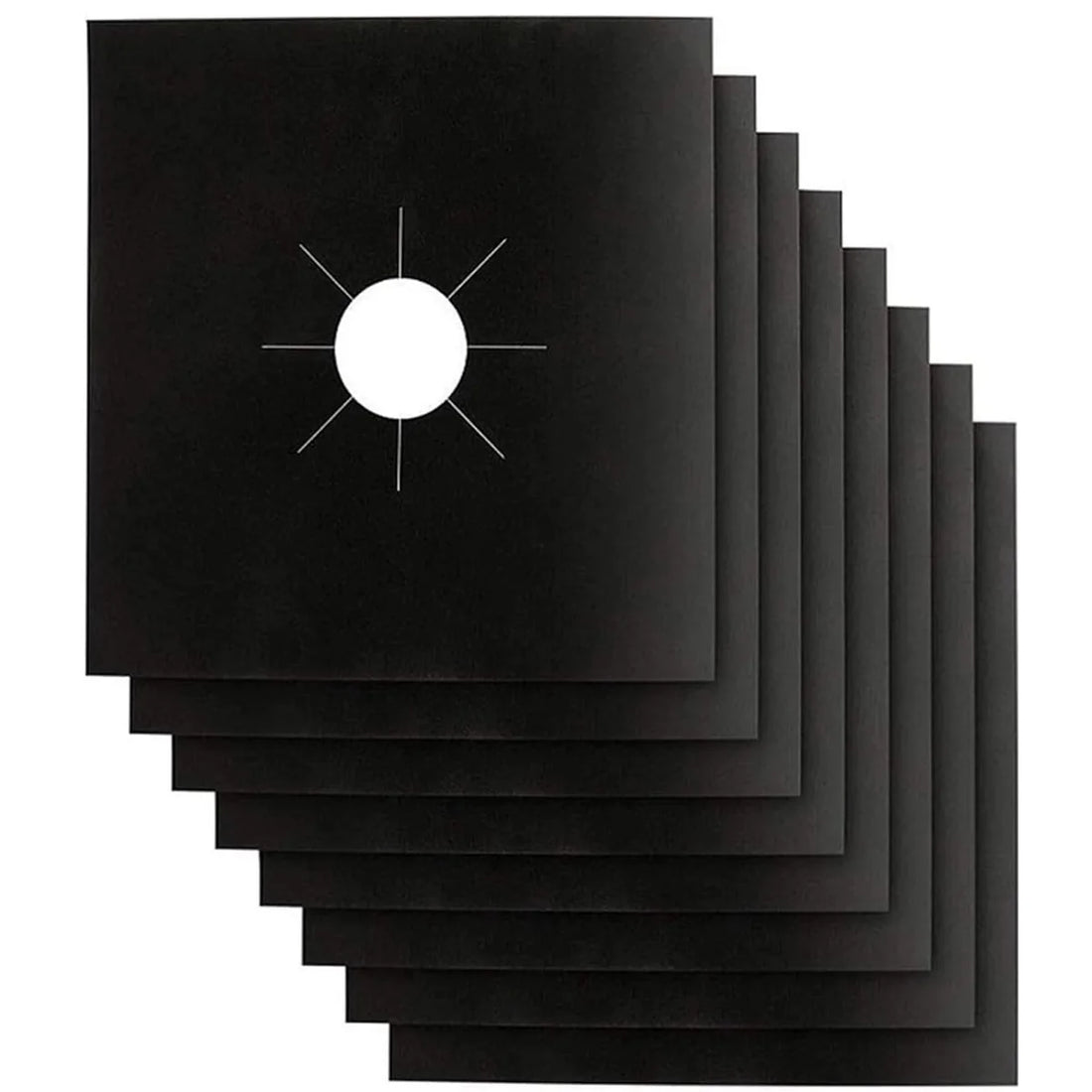 Set 4 folii de protectie pentru aragaz, teflon reutilizabil si lavabil, 27x27 cm, negru