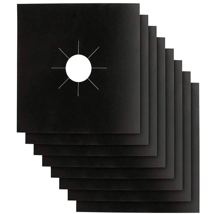 Set 4 folii de protectie pentru aragaz, teflon reutilizabil si lavabil, 27x27 cm, negru