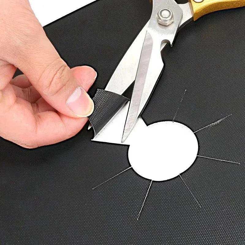 Set 4 folii de protectie pentru aragaz, teflon reutilizabil si lavabil, 27x27 cm, negru