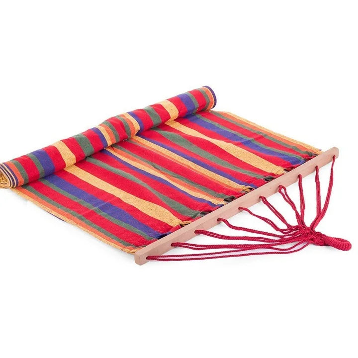 Hamac multicolor - cu bara de lemn, 200X80