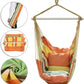 Hamac tip scaun suspendat din bumbac, cu 2 perne, 150kg, multicolor