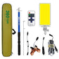 Kit Nocturna eLIVE FR-04, Proiector Camping LED 47W 4558lm, Waterproof, Brat Telescopic Ajustabil 4,5m, 3 Adaptoare 220V-AUTO-Cleme Crocodil Baterie, Telecomanda, Geanta Transport