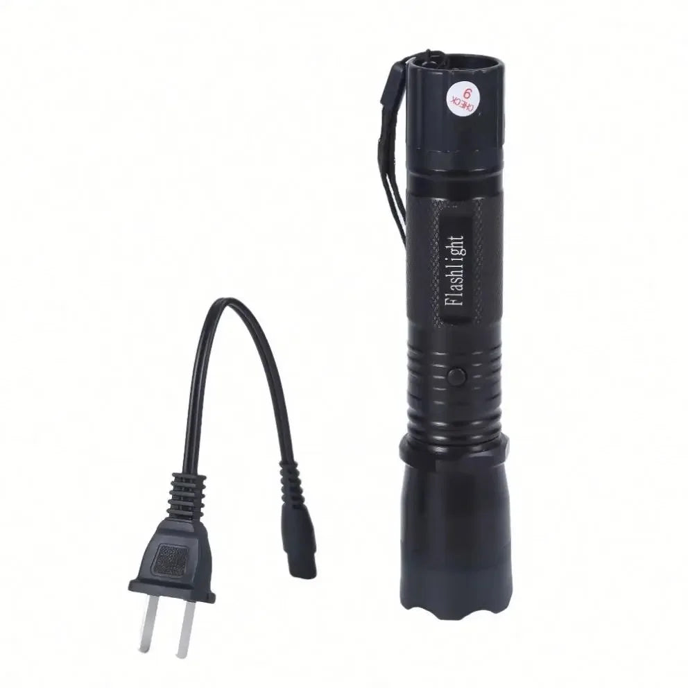 Lanterna Cu Electrosocuri Si Laser, Cu 3 Functii, Buton De Siguranta Si Acumulator Inclus, Negru