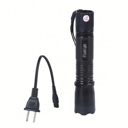 Lanterna Cu Electrosocuri Si Laser, Cu 3 Functii, Buton De Siguranta Si Acumulator Inclus, Negru