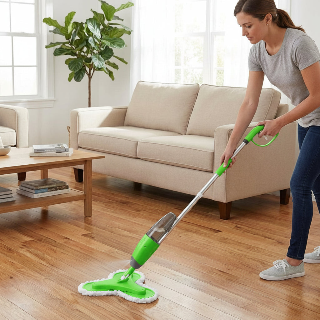 Mop cu Pulverizator și 3 Capete Rotative – Curățenie Rapidă Fără Găleată