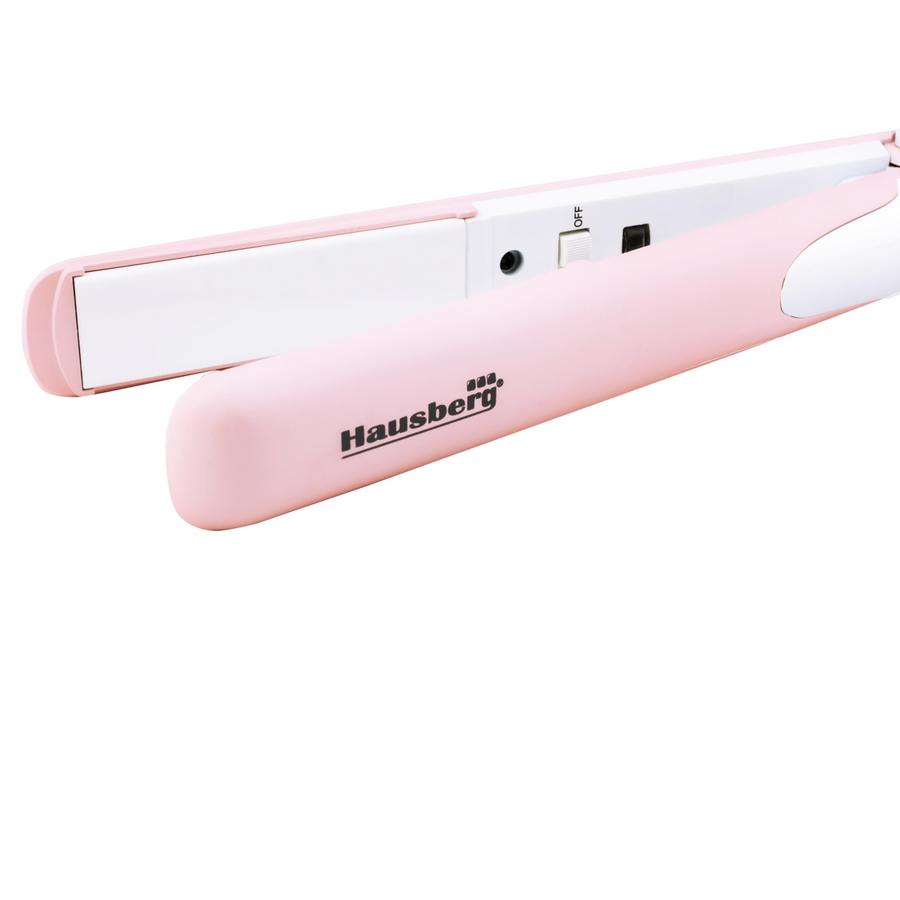 Placa de par 2 in 1 pentru ondulare, si indreptare, Hausberg HB32RZ, Putere 30W, Incalzire rapida, Roz