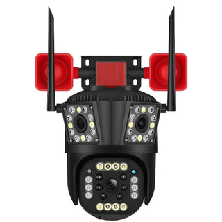 Cameră Supraveghere Triplă WiFi/4G, 4K Ultra HD, PTZ 355°, Zoom 5X, Night Vision Color, Alarmă