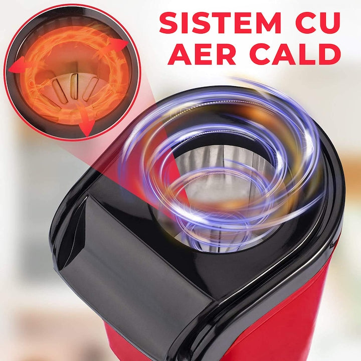 Aparat Floricele Aer Cald 1200W – Popcorn Fără Ulei, Gata în 2 Minute