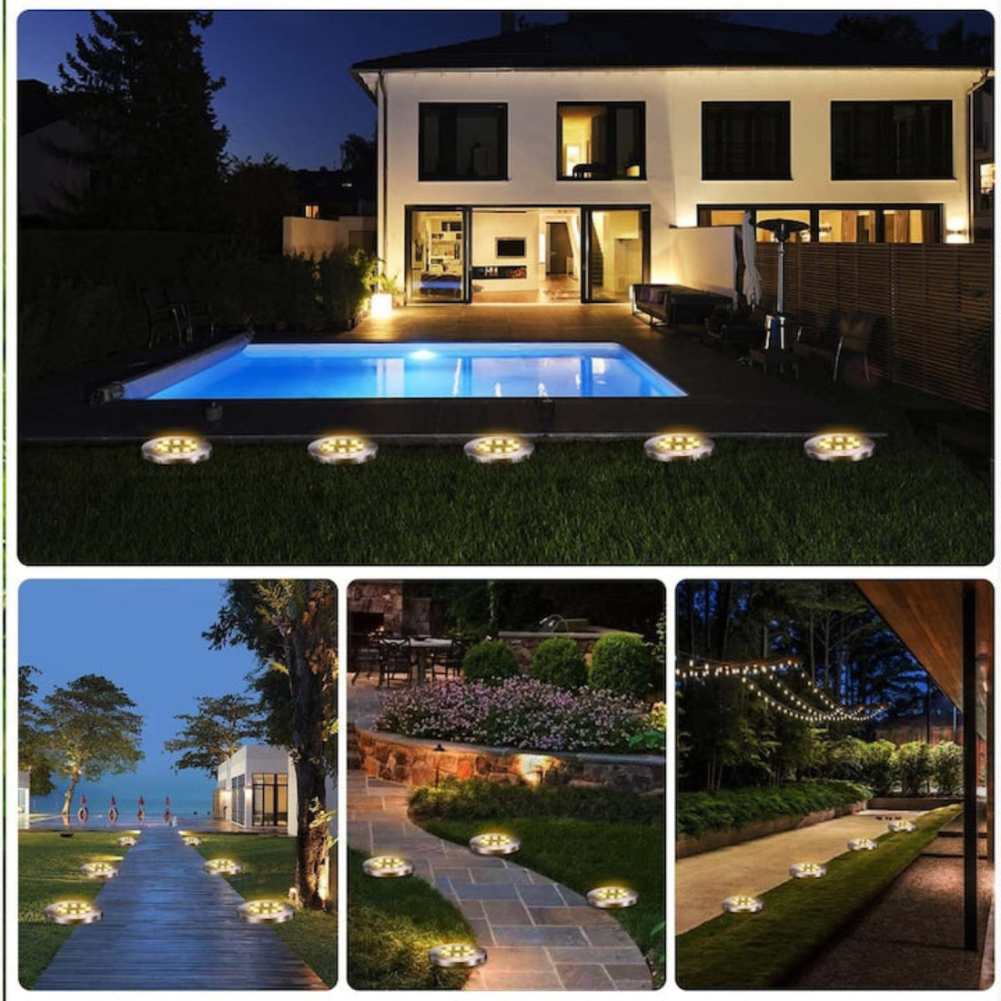 Lămpi Solare LED pentru Grădină – Set 4 Bucăți, Lumină Caldă (Warm White), IP65, Încărcare Solară
