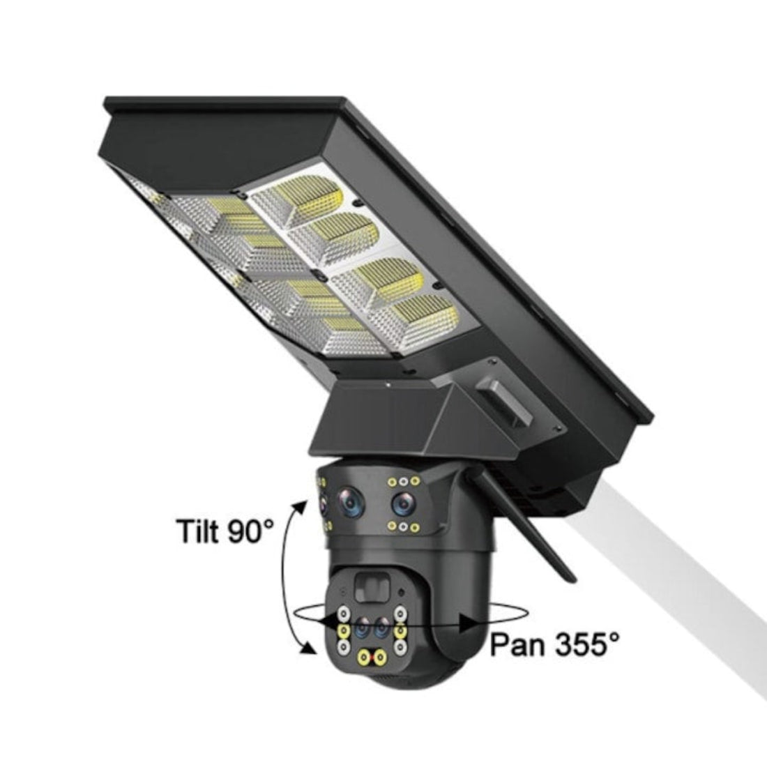 Lampă Solară cu Cameră Supraveghere 4G SIM 4MP | PTZ 355°, Panou Solar 24W, Baterie 18000mAh