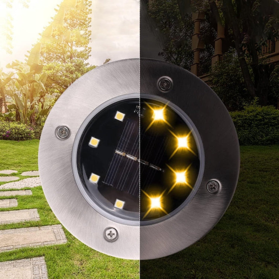 Lămpi Solare LED pentru Grădină – Set 4 Bucăți, Lumină Caldă (Warm White), IP65, Încărcare Solară