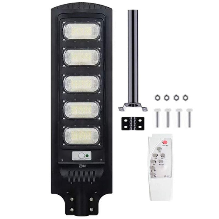 Lampă Solară Stradală LED 250W – 25.000 lm, Senzor Mișcare, IP65, Telecomandă