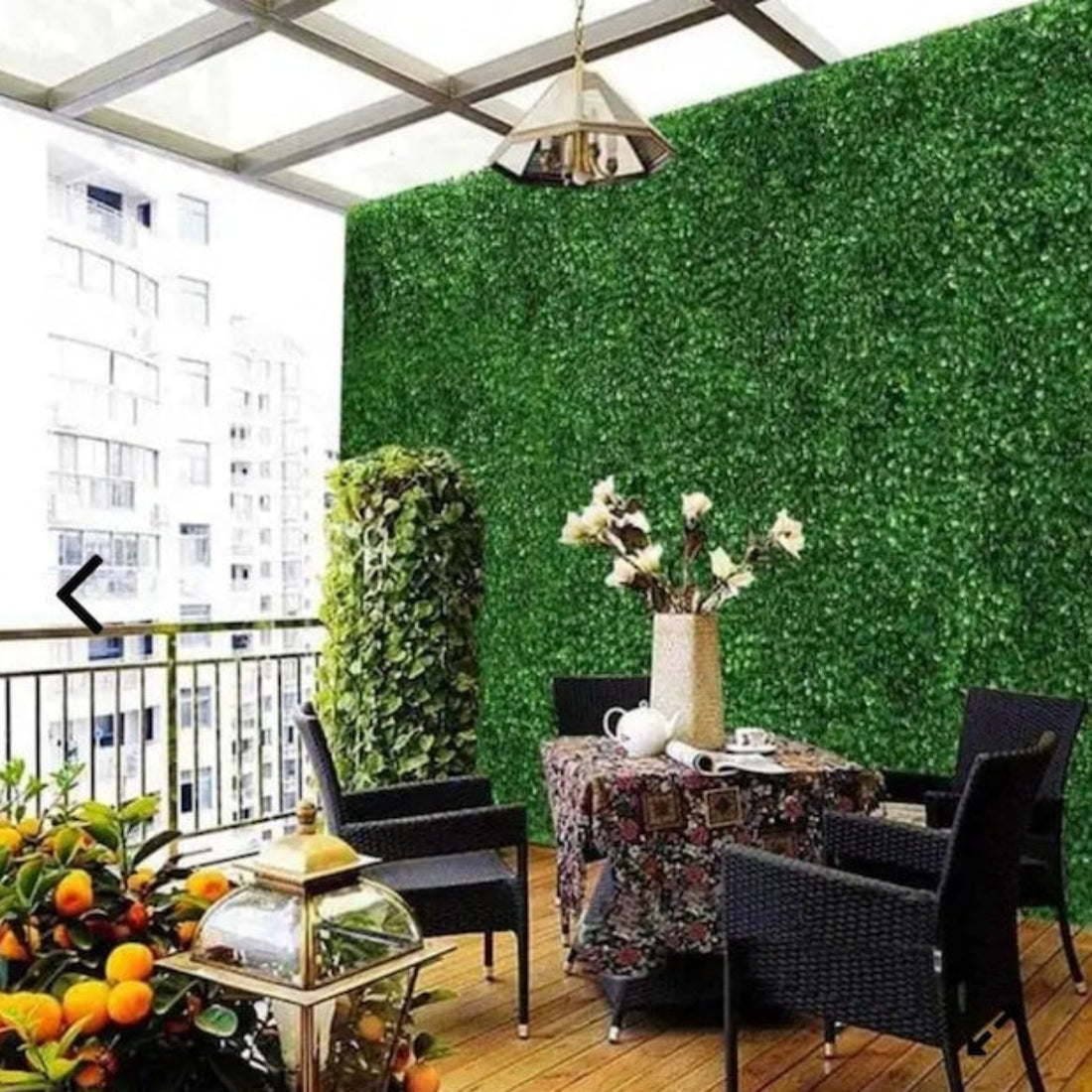 Panou Verde Decorativ Artificial cu Frunze Mici 60x40 cm