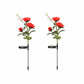 Set 2 Lampi Solare de Gradina – Trandafir Rosu, Senzor de Lumina, IP65