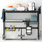 Scurgator organizator vase otel inoxidabil, 75 cm lungime, design spatios, practic, uscarea rapida si eficienta a vaselor, rezistent la rugina, coroziune, negru