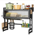 Scurgator organizator vase otel inoxidabil, 75 cm lungime, design spatios, practic, uscarea rapida si eficienta a vaselor, rezistent la rugina, coroziune, negru