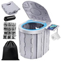 Toaleta Portabila Pliabila, Pentru Camping, Rulota, Cabana, Material ABS+PU, Compact si Usor, Gri