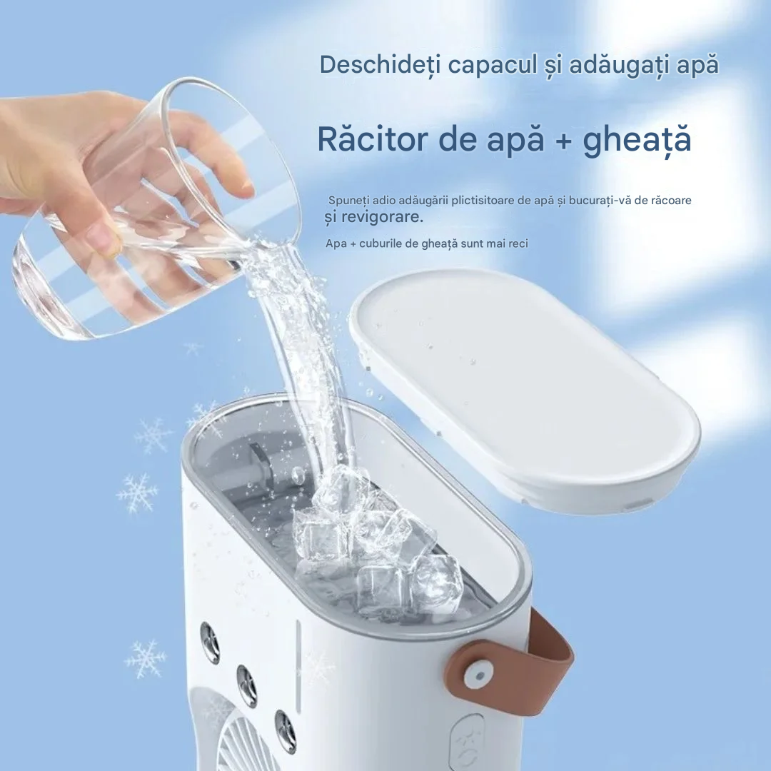 Ventilator de Birou cu Pulverizare și Telecomandă – Răcire Silențioasă 3 Trepte