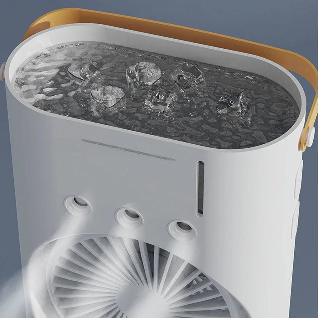 Ventilator portabil cu umidificare prin pulverizare si telecomanda